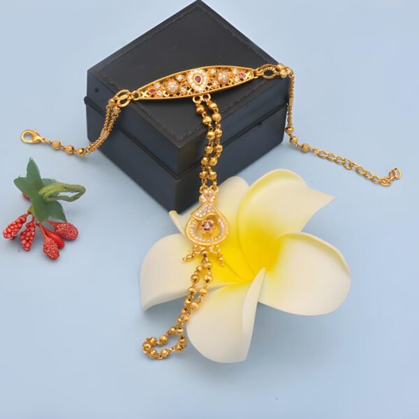 Golden Beaded Charm Hand Pocho