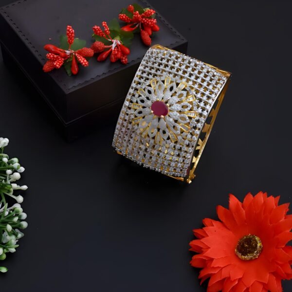 Golden Diamond Delight Circle Bracelet