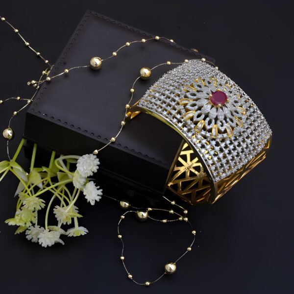 Golden Diamond Delight Circle Bracelet - Image 3