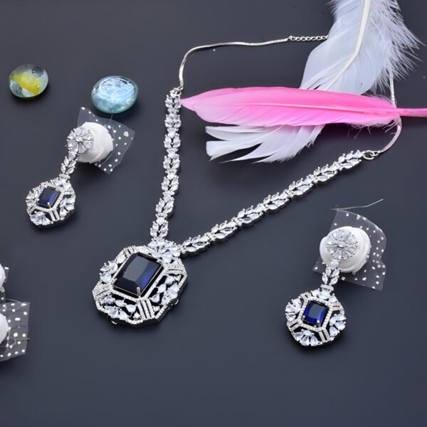 Sparkling Sapphire Charm Necklace