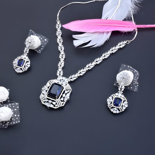 Sparkling Sapphire Charm Necklace - Image 2