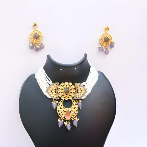 Rose and Gray Moon Choker - Image 6