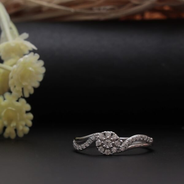 Silver Zircon Embrace Diamond Ring