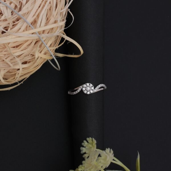 Silver Zircon Embrace Diamond Ring - Image 2